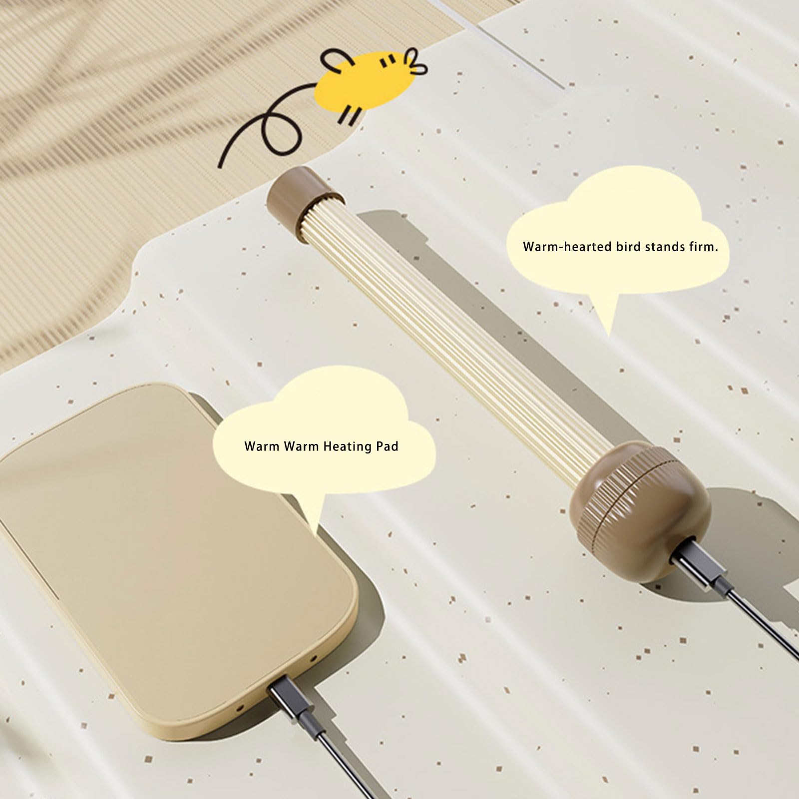 Elektrisch Beheizter Sitzstangenständer USB Heizkissen für Papageien Nymphensittiche Winterwärme Kaltes Wetter Vogelkäfig Warmhaltegerät Kleine Vogelheizkissen
