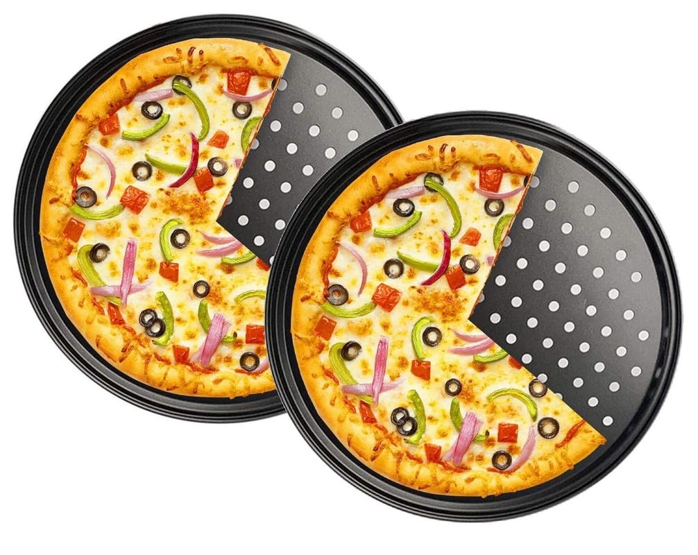 Sabichi Carbon Steel PIzza Crisper Tray | Round Shape Non-Stick Bakeware | Used in Microwave Oven, OTG | Stain, Scratch and Rust Resistant | (B08CZLRGXF) Amazon Price History, Amazon Price Tracker