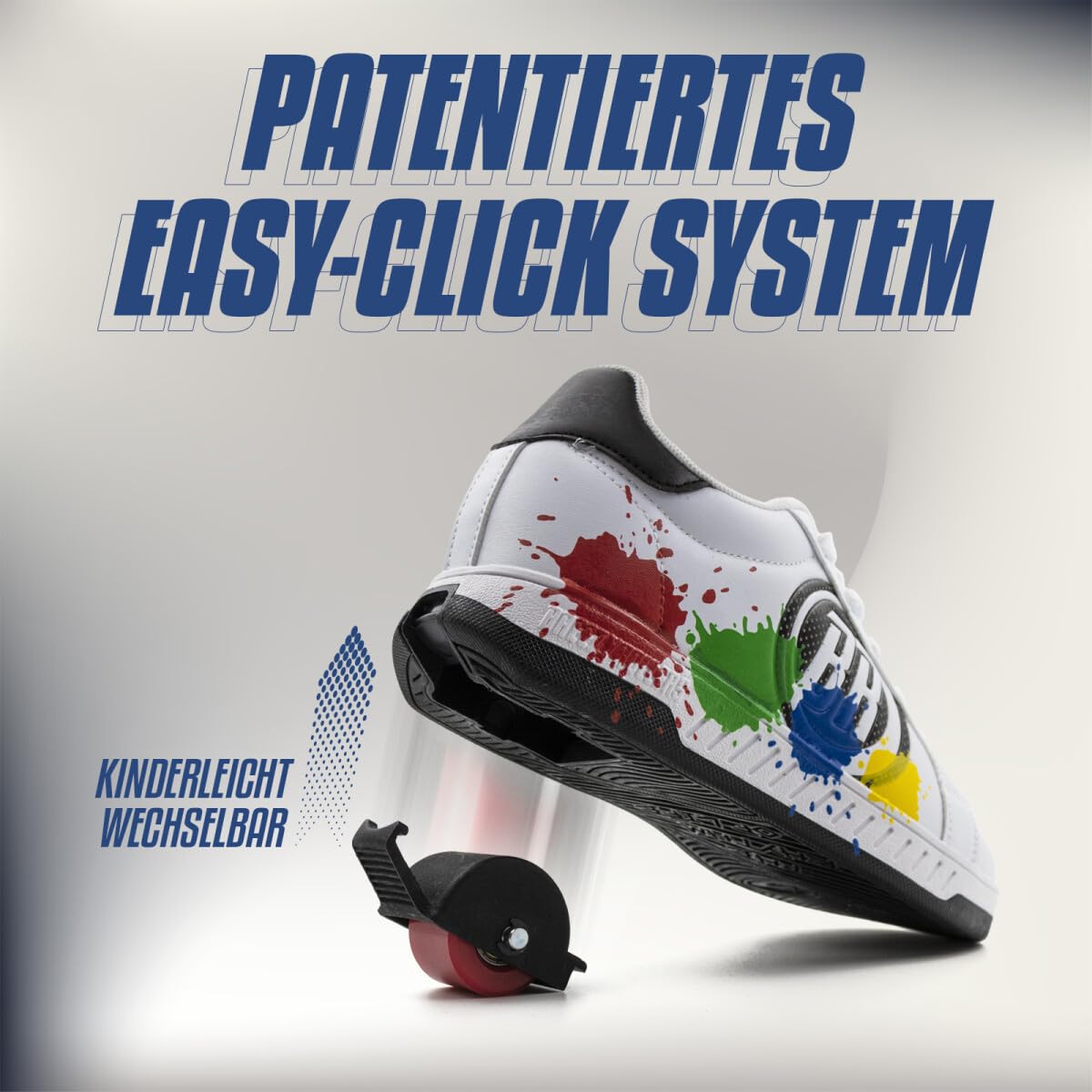 BREEZY ROLLERS Schuhe mit Rollen für Kinder I Rollschuhe-Sneaker Kids I Von Kinder Straßen-Schuhen zu Rollschuh in wenigen Sek. I Patentiertes Klick-System I Turnschuhe mit Rollen für Mädchen & Jungen