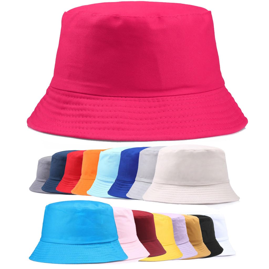 Van Der Linn Adults Cotton Bucket Hat Fishing Fisher Beach Festival Sun Creative (Rose)