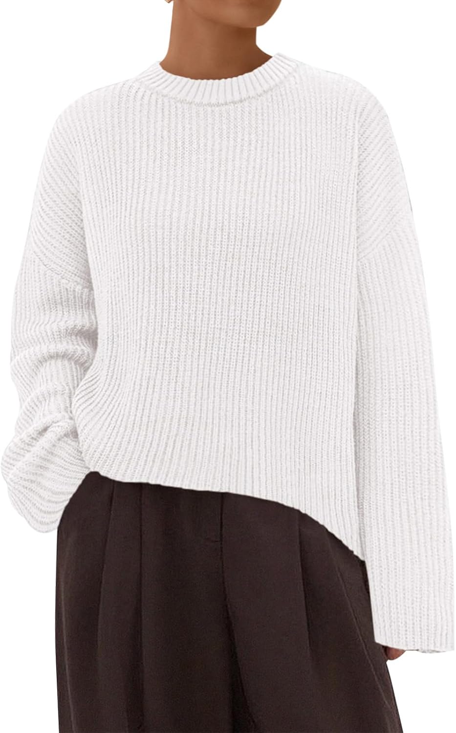 PRETTYGARDEN Womens Fall Sweaters 2025 Casual Chunky Crewneck Long Sleeve Ribbed Knit Oversized Pullover Sweater Tops