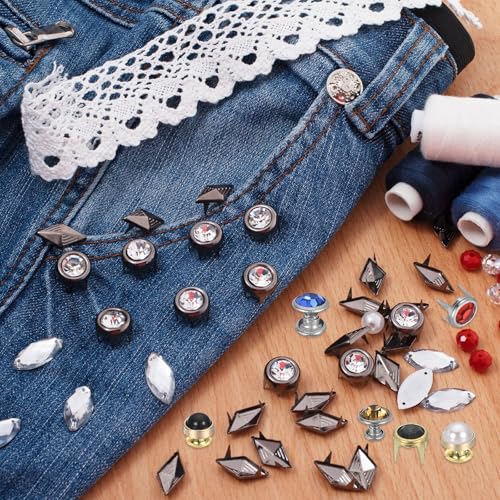 QUARKZMAN 30 Set Leder Nieten, 8mm Türkis Schnellnieten Nieten Nieten Handwerk Zubehör für DIY Leder Handwerk Stoff Kleidung Gürtel Taschen, Silber/Weiß