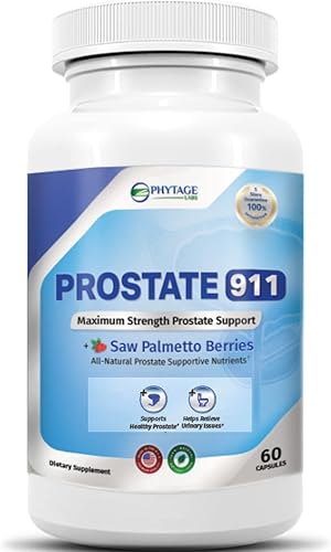 Prostate 911 Suplemento de salud para hombres - Saw Palmetto Support Prostata Función 60 cápsulas