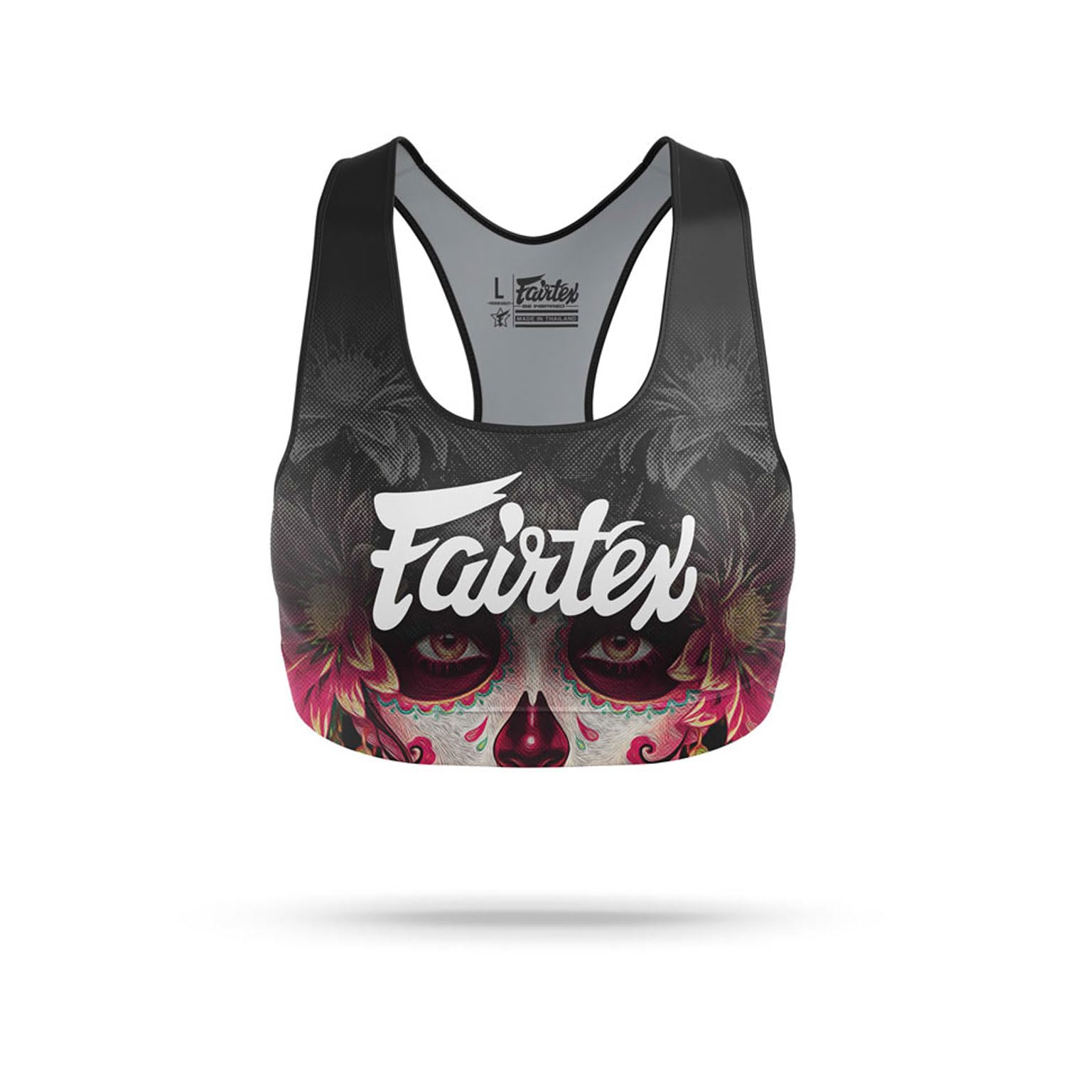 Fairtex High Impact Sports Bra (UK, Alpha, M, Regular, Regular, Stamp Fairtex Black/Pink)