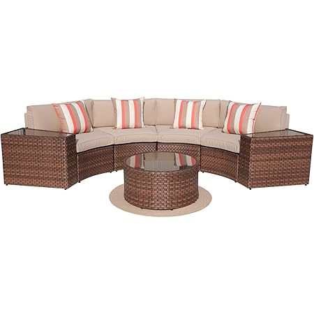 Amazon.com: SOLAURA 5-Piece Patio Sectional Furniture Set Half-Moon ...