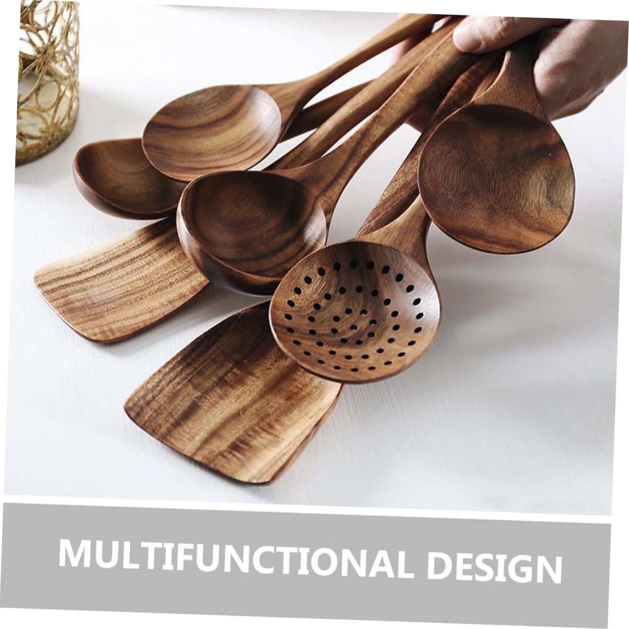 Alipis Set 7 Pezzi Cucchiai Di Legno Piccolo Per Cucina, Palette Da Cucina Compatte in Legno Sicuro Con Bordi Arrotondati, Utensili Casa Portatili Per Barattoli e Uso Quotidiano