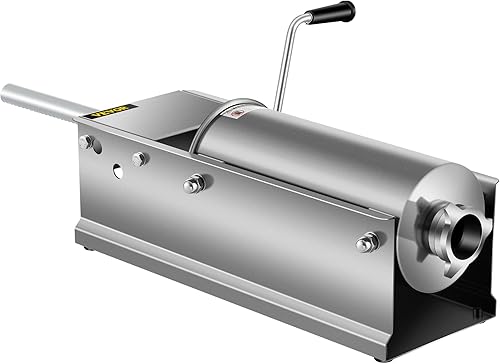 Miniatura 9 de Happybuy Máquina de salchichas horizontal de 5 L11 libras con 5 boquillas de llenado para uso doméstico y comercial de acero inoxidable