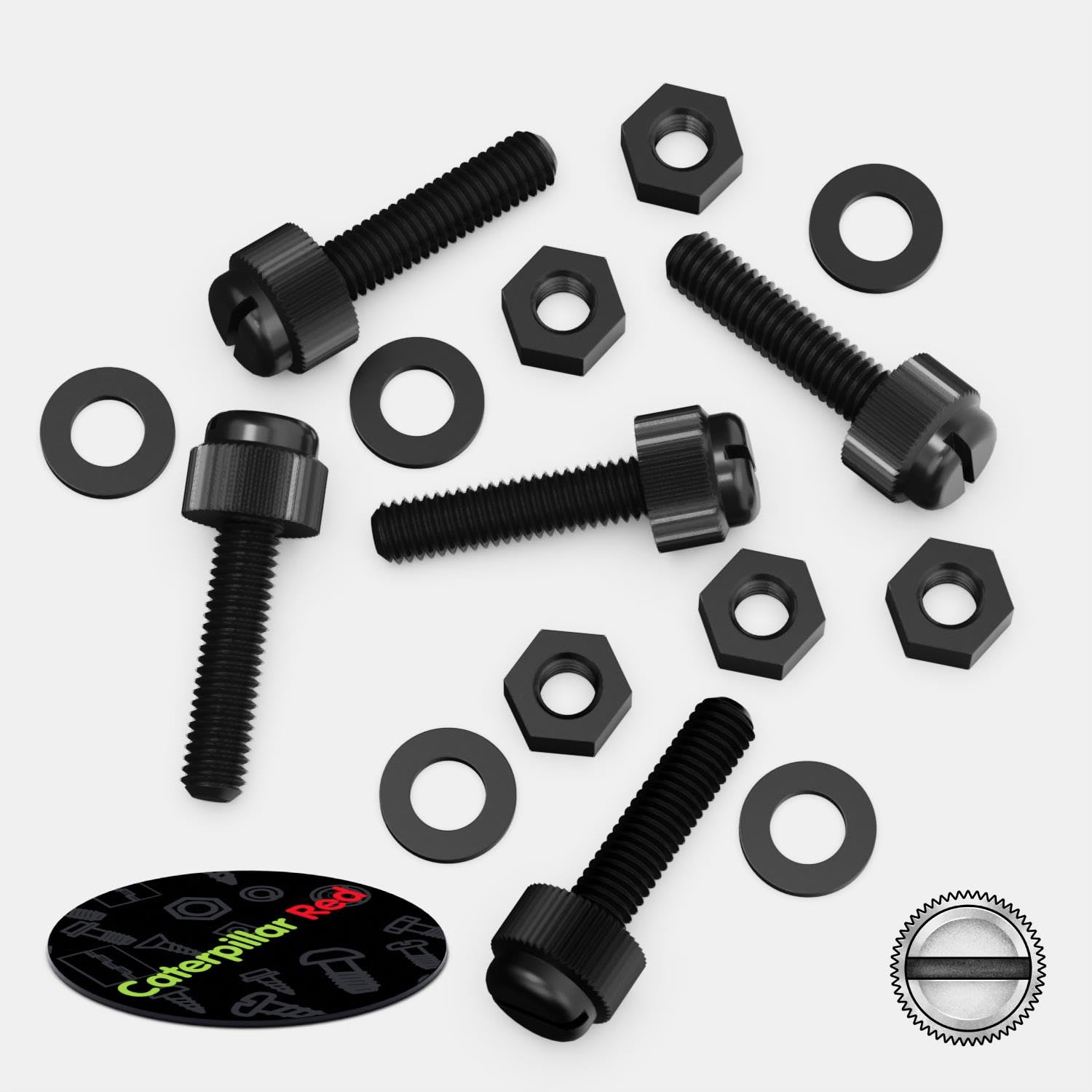 50x Black, Nylon Plastic, Thumbscrews, M5 x 20mm, knurled, Nuts, Washers & Bolts - Image 4