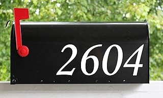 Gold - Custom Italic Numbers for Mailbox Vinyl Decal - 2.5