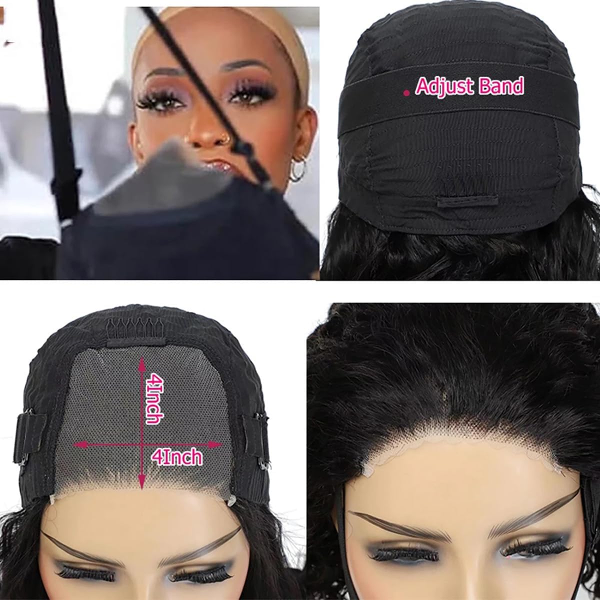Peruka z ludzkich włosów bez kleju, 4 x 4, koronkowa, głęboka, falowana, peruka dla kobiet, wstępnie wycięta, jasny ombre P2/30# Wear and Go Glueless Wig 180% gęstość, kręcone koronki z przodu, 10
