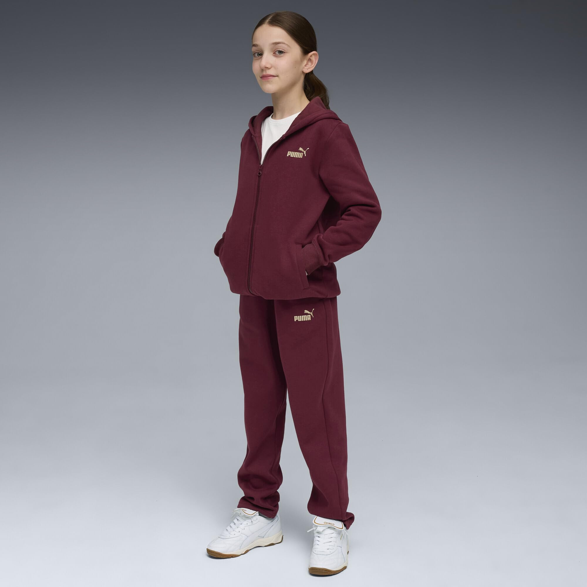 PUMA Mädchen Metallic Jogginganzug mit Kapuze