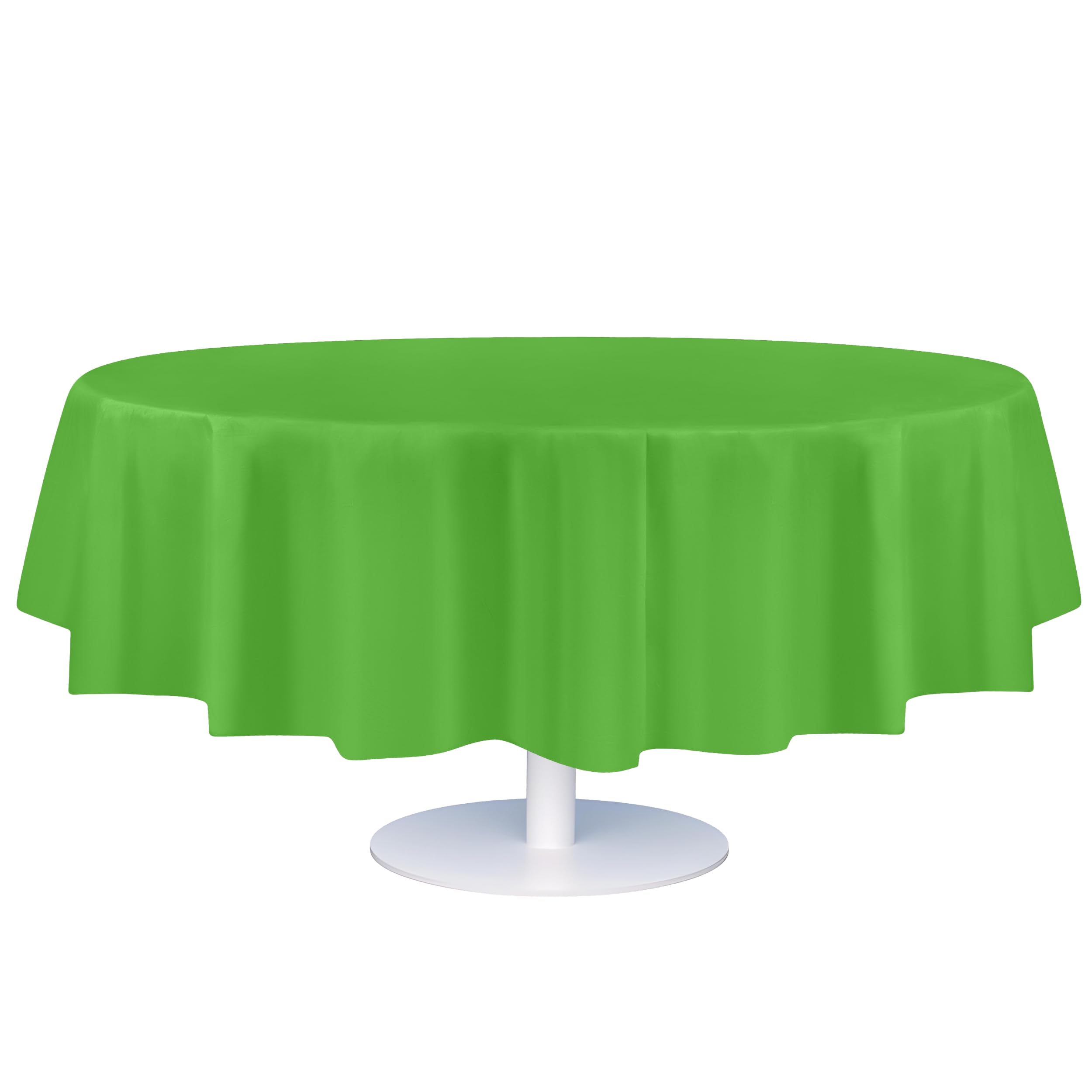 Grandipity Lime Green Plastic Table Cloth Disposable (6 Pk) 84in Round Tablecloth Premium Party Table Cloths Disposable - Perfect Table Cloth Round Cover for Any Table Up to 6 Feet