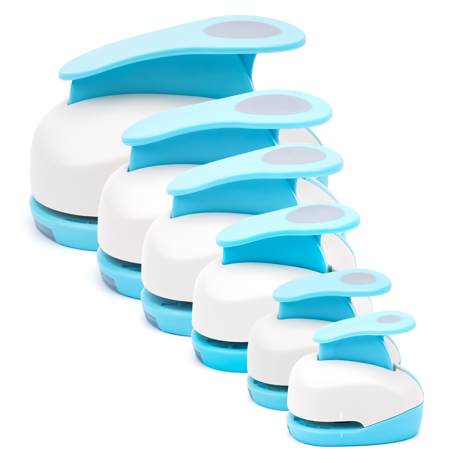6PCS Circle Paper Punch, Handmade Scrapbook Paper Puncher, 6 Size (0.3"+ 0.6"+ 1" +1.5"+2"+3") of Scrapbooking Punches Crafting Designs for Office Supplies, Card Making, DIY Albums Photos