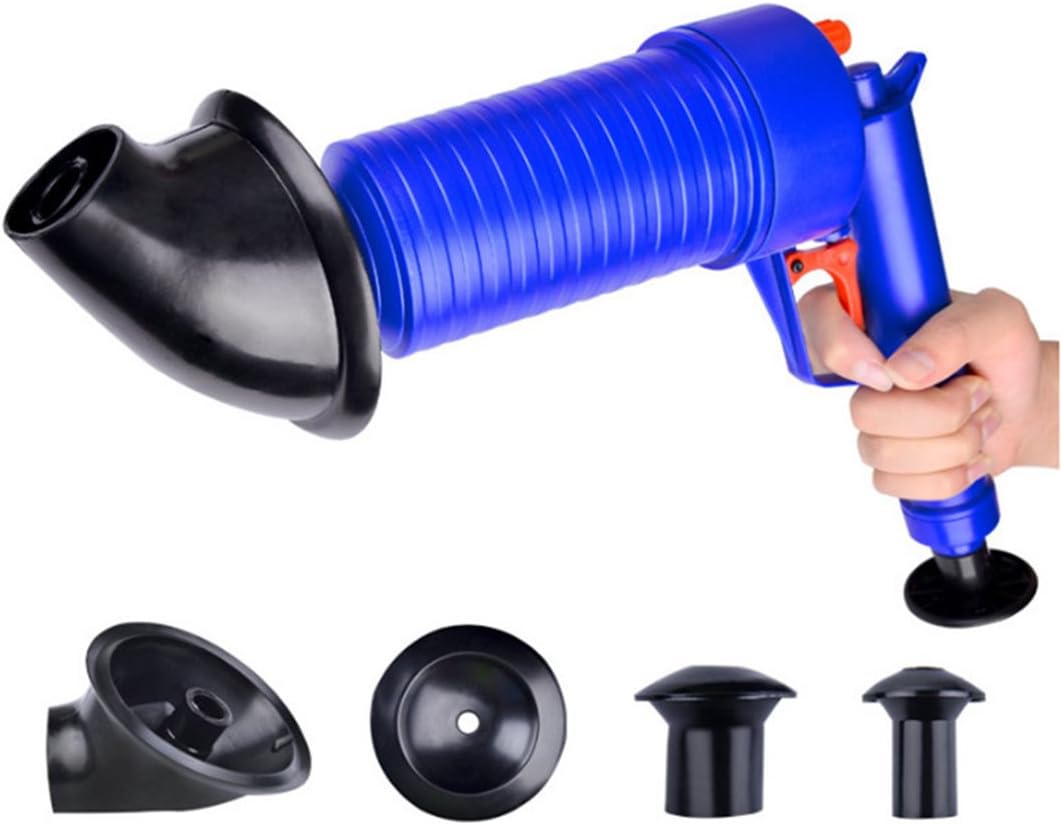 LLFS Toilet Plunger, Air Drain Blaster, Pressure Pump Cleaner, High Pressure Powerful Manual Sink Plunger Opener Cleaner Pump for Bath Toilets (Blue)