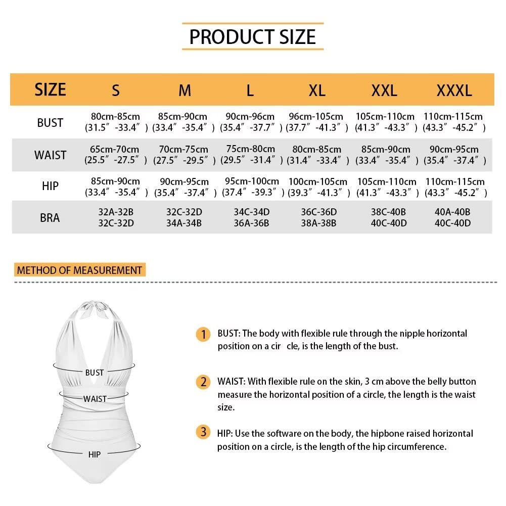 Biyejit Damski jednoczęściowy strój kąpielowy dekolt w serek wiązana na szyi marszczona wysoka talia kontrola brzucha kostiumy kąpielowe bez pleców plus size S-3XL