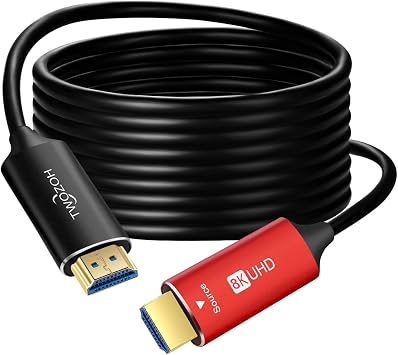 Twozoh 8K Fiber HDMI Cable 100M High Speed HDMI 2.1 Optical Fiber Cord 48Gbps 8K@60Hz 4K@120Hz