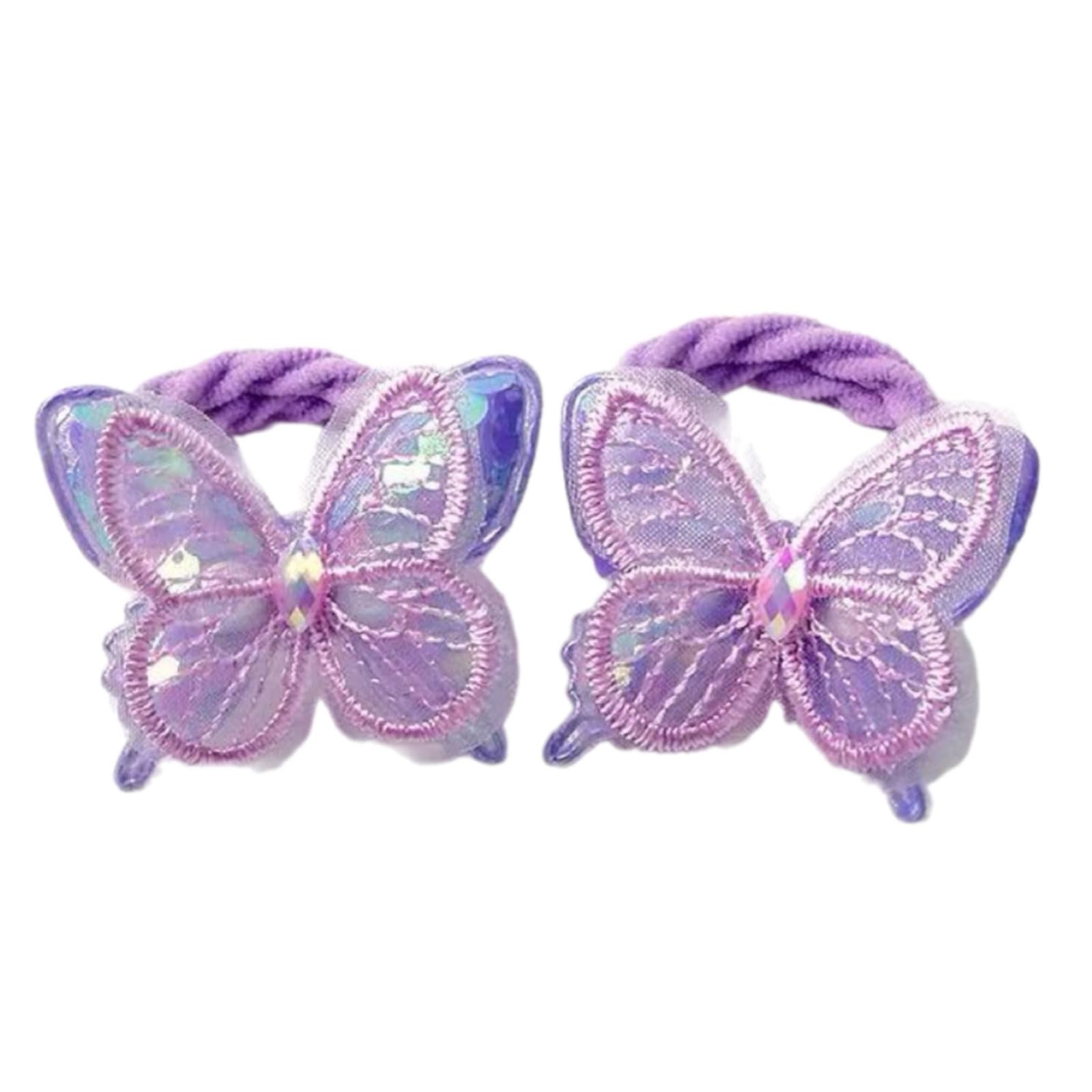MICFENY Butterfly Hair Rope Hair Bun Scrunchies Elastic Hair Rope Sequined Hair Scrunchy Blingbling HairBands Female Accessories