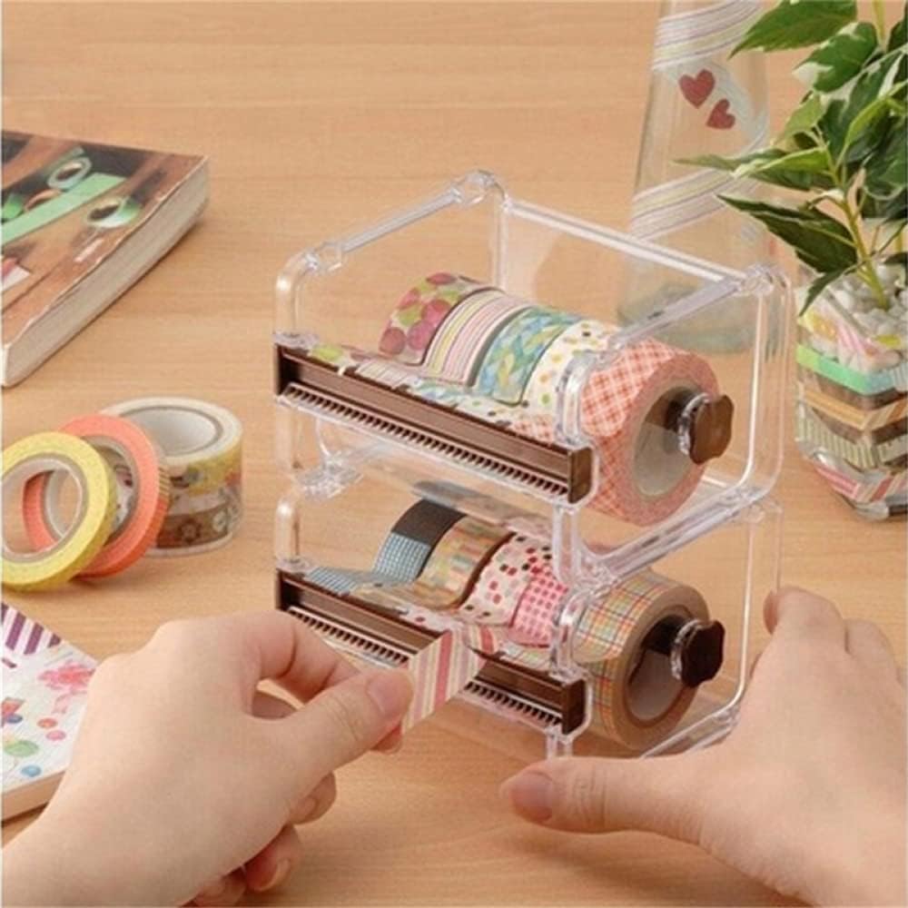 Dispenser per nastro adesivo, Dispenser for nastro adesivo da tavolo - Dispenser for nastro adesivo magico con taglierina - Porta rotolo adesivo for ufficio e organizer for riporre gli oggetti (colore