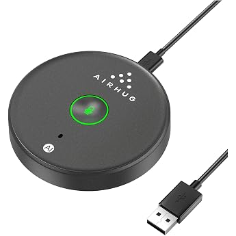 AIRHUG USB Microphone No Speaker Desktop Microphone for Laptops | Mute Button with LED, AI Noise Cancellation, Plug and Play,