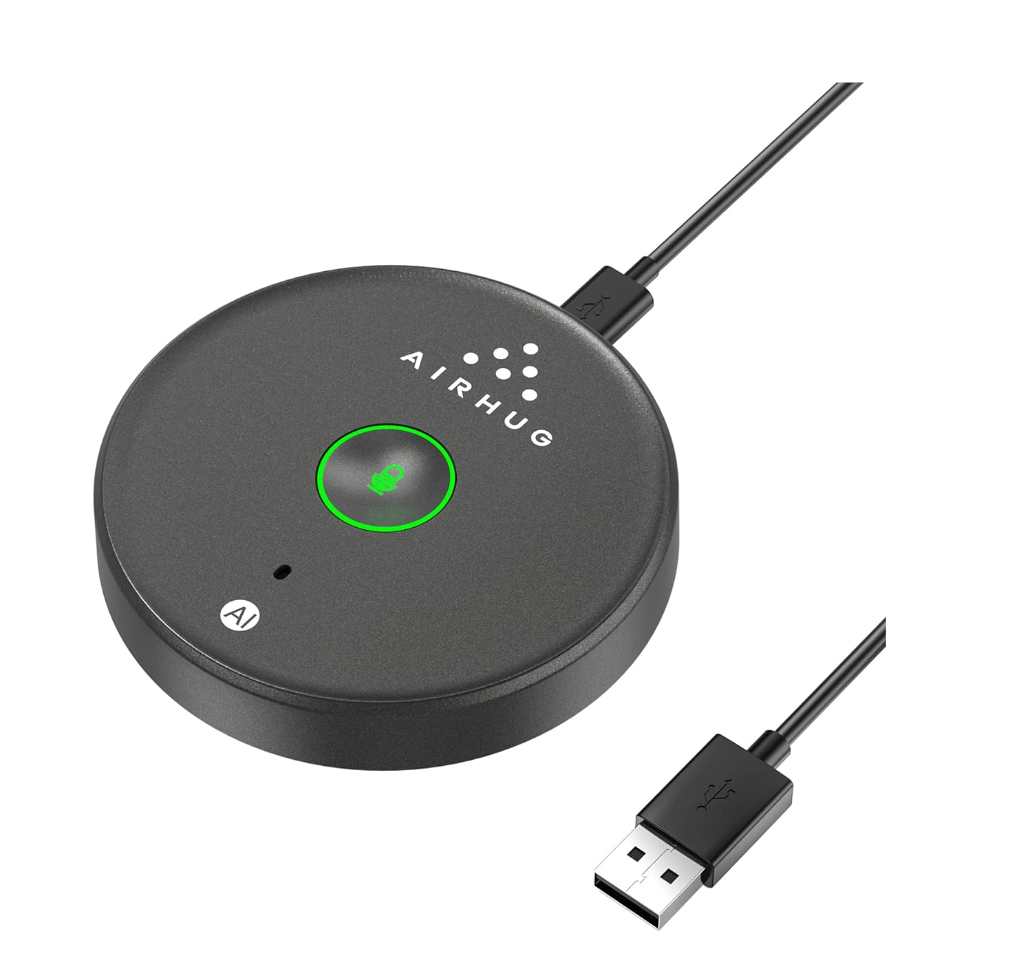 AIRHUG USB Microphone No Speaker,Desktop Computer Mic, Mute Button with LED Indicator,AI Noise Reduction,Plug & Play Omnidirectional Condenser PC Laptop Mics,for Online Calls/Class/Recording Video