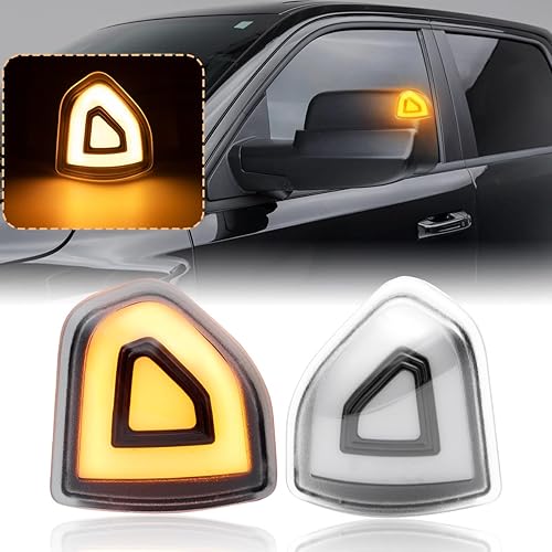 Espejo de remolque lateral, luces intermitentes LED compatibles con Ram 1500 2010-2023para Ram 1500 Classic 2019-2022para Ram 2500 2010-2018para Ram