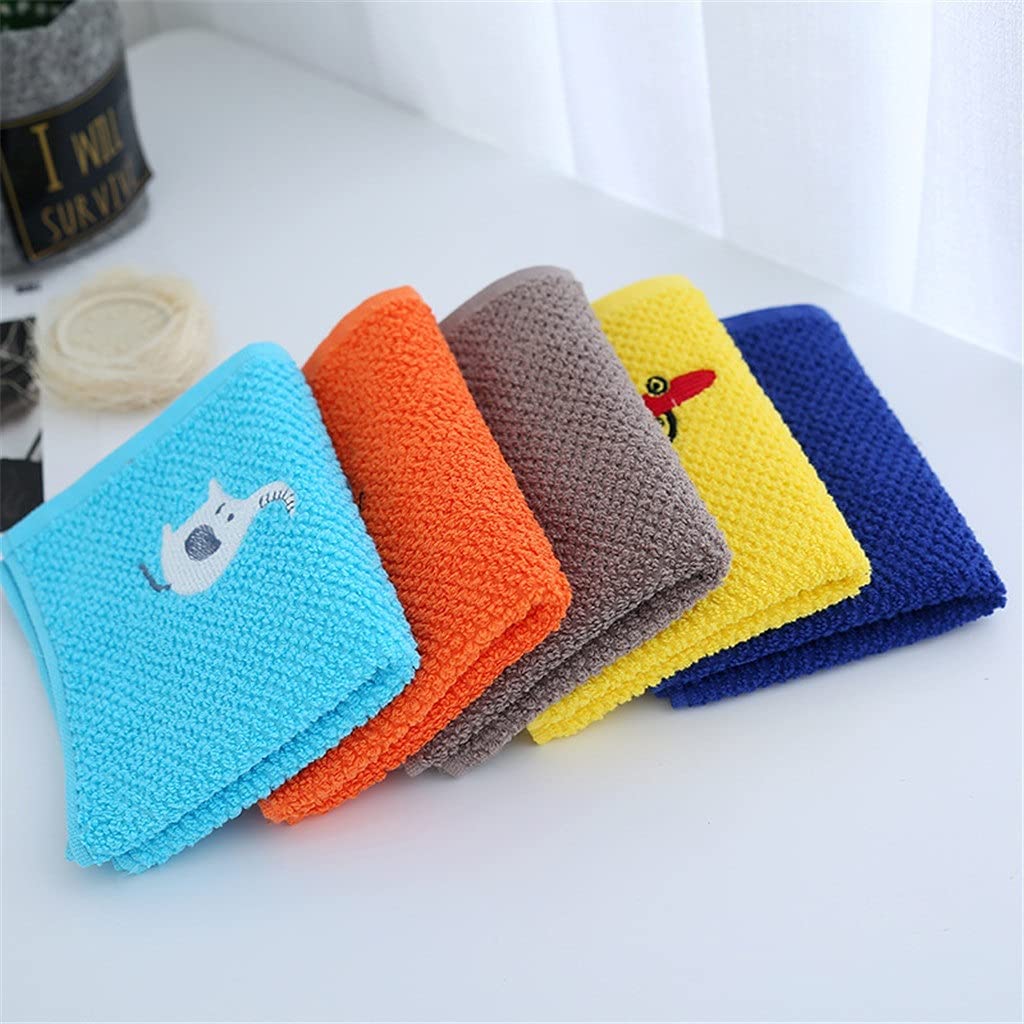 Children's Towel Cartoon Small Towel Embroidered Cute Couple Children's Towel Pure Cotton (Color : A Size : 2550cm) (A 25 * 50cm)
