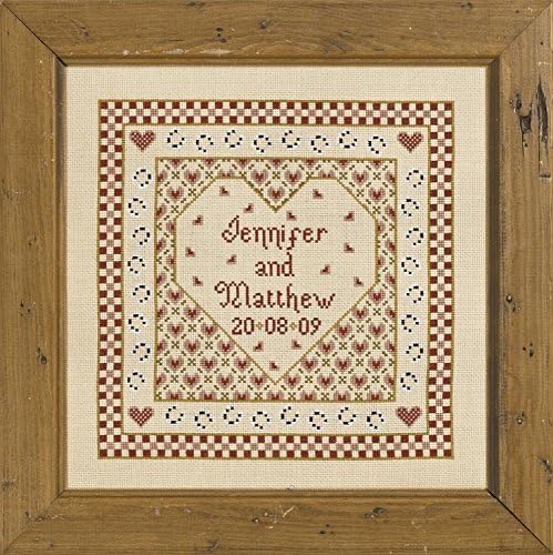 Hobbycraft ハートウェディングクロスステッチキット &ndash; オールシーズン 大人 ユニ トラディショナル 刺繍 生地 折り返し
