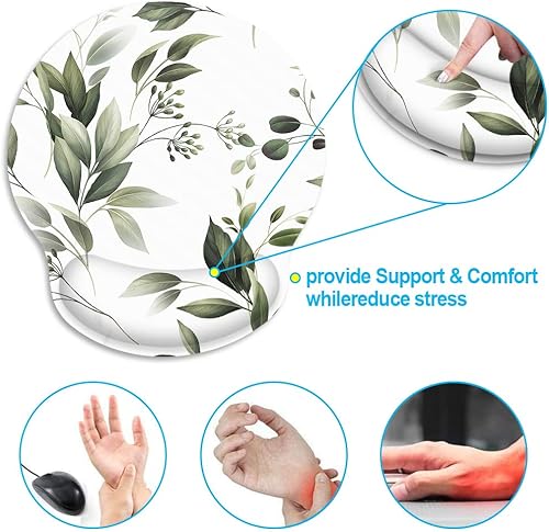 Miniatura 10 de Britimes Ergonomic Mouse Pad with Wrist Support Mandala Floral Non-Slip Rubber Base Mousepad for Home Office Gaming Working Computers Laptop Easy