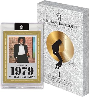 Michael Jackson Album Collection Keepsake Exclusive Trading Card Box | One Encased Serial Numbered Hit, 7 Iconic Albums, Chase Gold and Black 1-of-1 Parallels