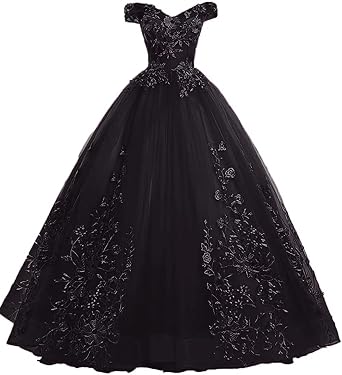 LEJY Womens Off The Shoulder Dresses Masquerade Prom Ball Gowns 2019