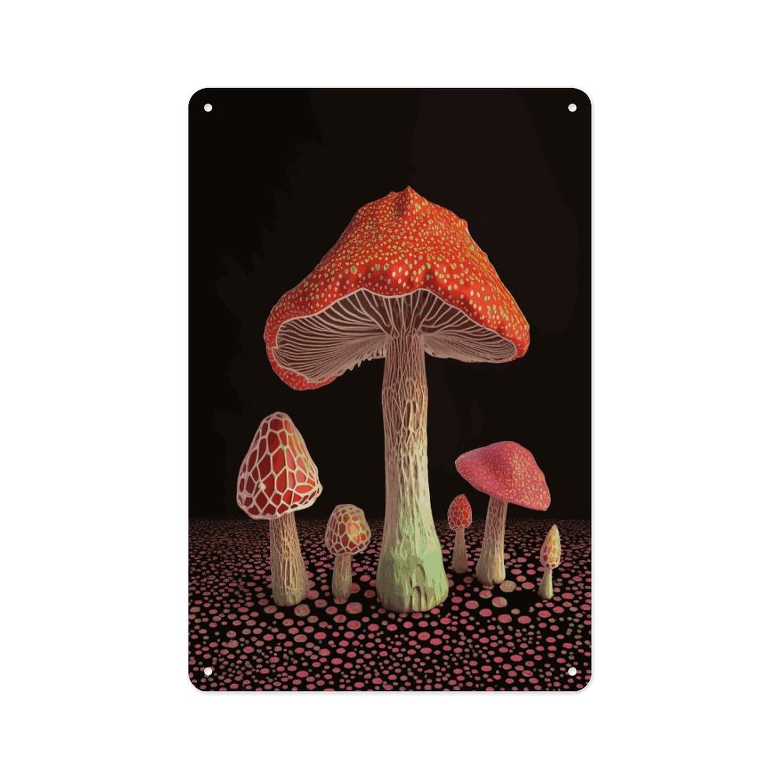 Fekiloot Style Mushroom Wall Decor Metal Signs Tin Signs Poster