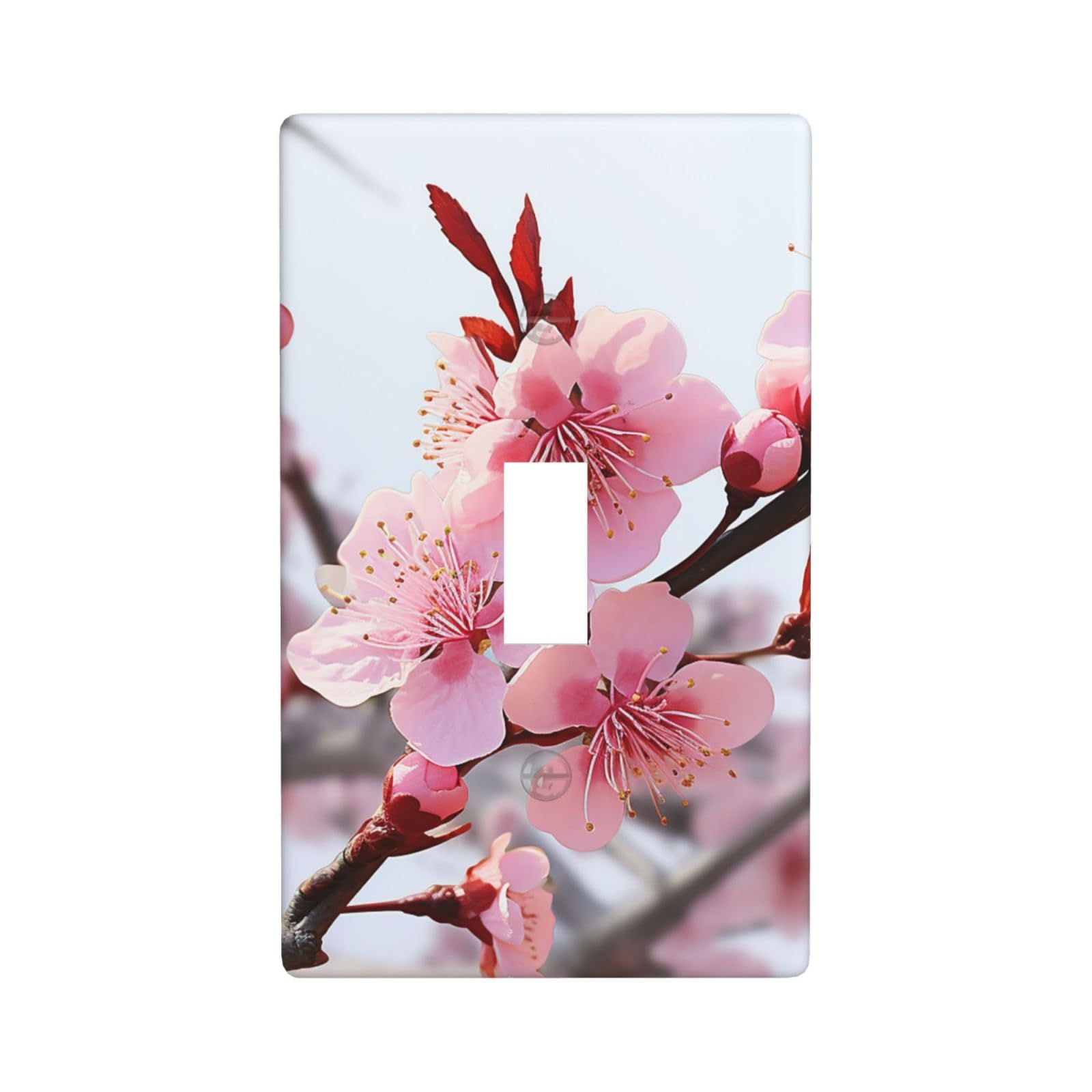 1-Gang Decorator Wall Plate Plum Blossom Light Switch Cover Single Toggle Receptacle Outlet Wall Plate 4.5" x 2.8" Wallplate Unbreakable Polycarbonate Outlet Faceplates Covers