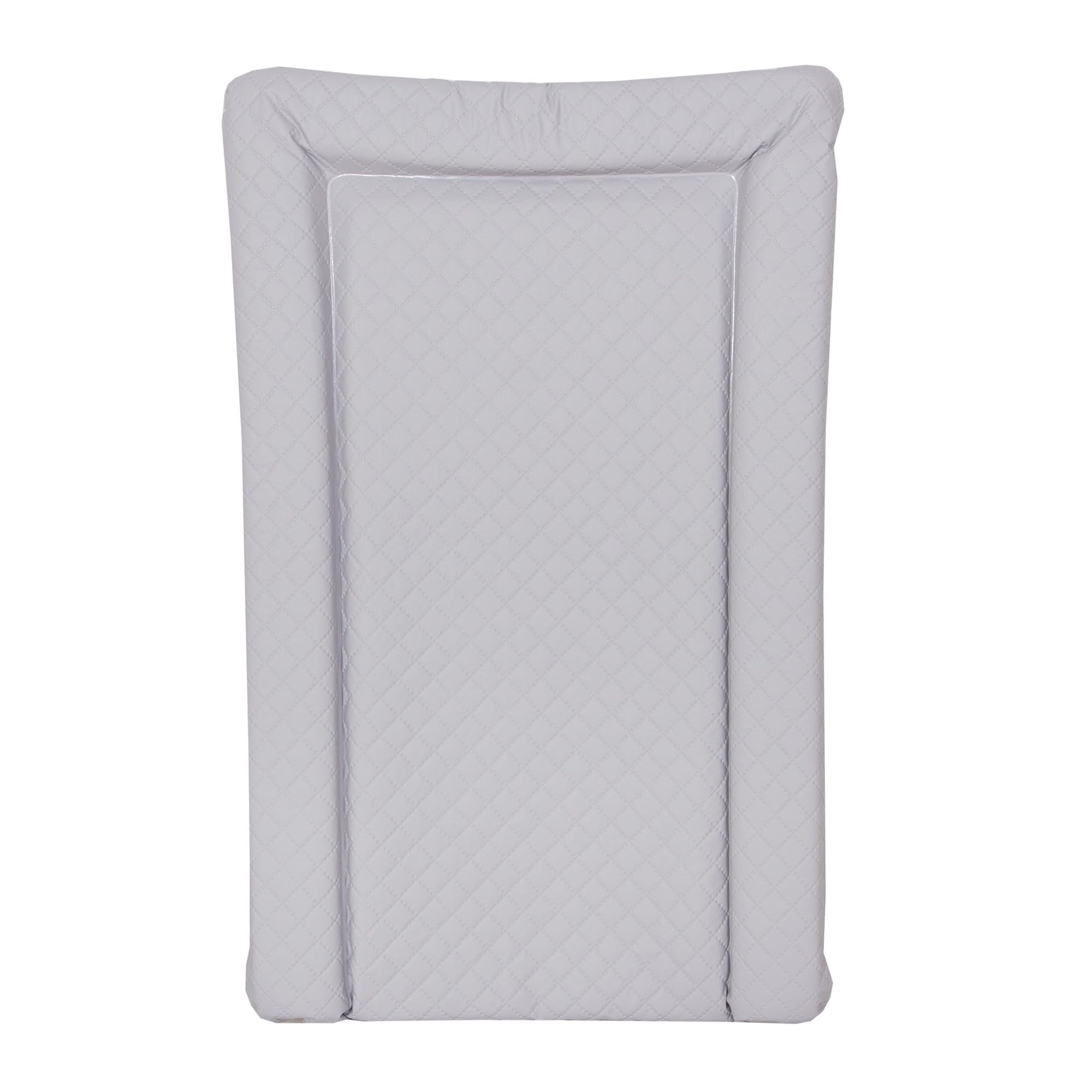 Deluxe Unisex Baby Waterproof Changing Mat with Raised Edges 46x73cm Quilted Caro Solid Colour - Pink or Blue or White or Grey (Grey)