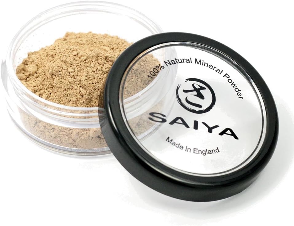 Saiya Flawless Complexion Mineral Foundation Makeup Powder [MEDIUM BEIGE] For Medium Skin Tones - Face Powder In All Skin Tones- Vegan Friendly SPF 15- 100% All Natural Weightless Mineral For Full Coverage- Perfect For All Skin Types- 4g