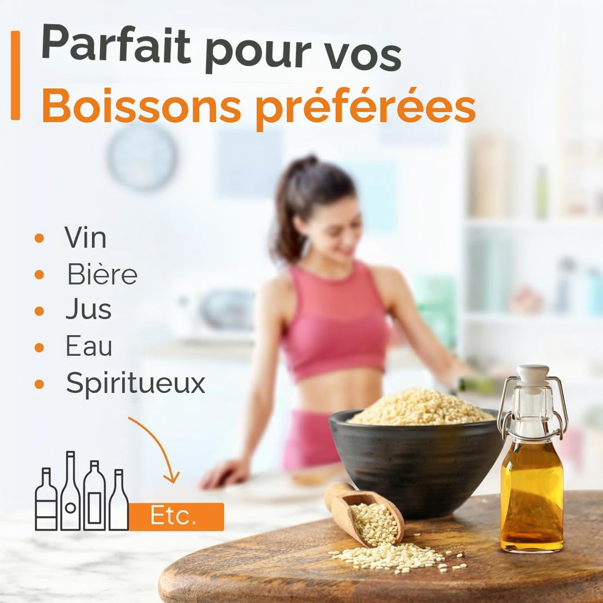 48x Bouteille en Verre avec Bouchon Mécanique 100ml - Bouteilles vides à remplir huile d'olive, bière, jus, liqueur