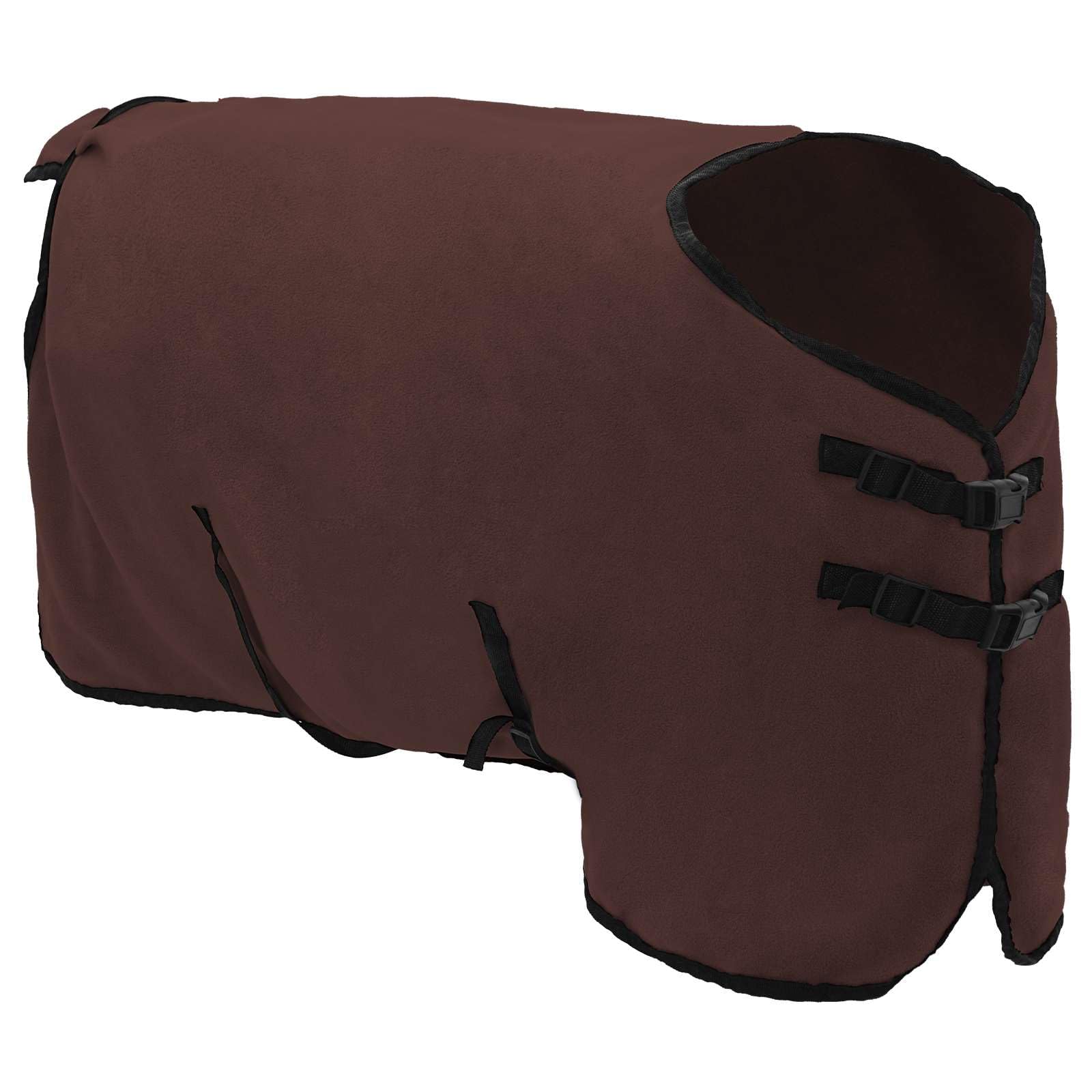 Manta para caballo, color marrón oscuro, de poliéster, 85 cm, con cierre ajustable en el pecho y cinturón abdominal, transpirable e impermeable para establo, pasto, transporte y uso en