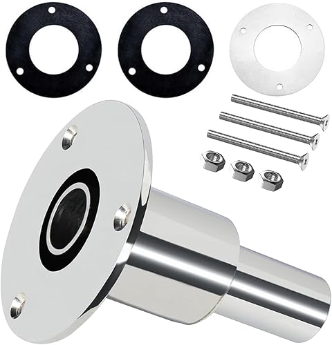 Acero inoxidable 316 recto a través del casco de escape de la piel - Tubo de tubo de 0.945 in Hardware para barco marino, coche, camión, calentador