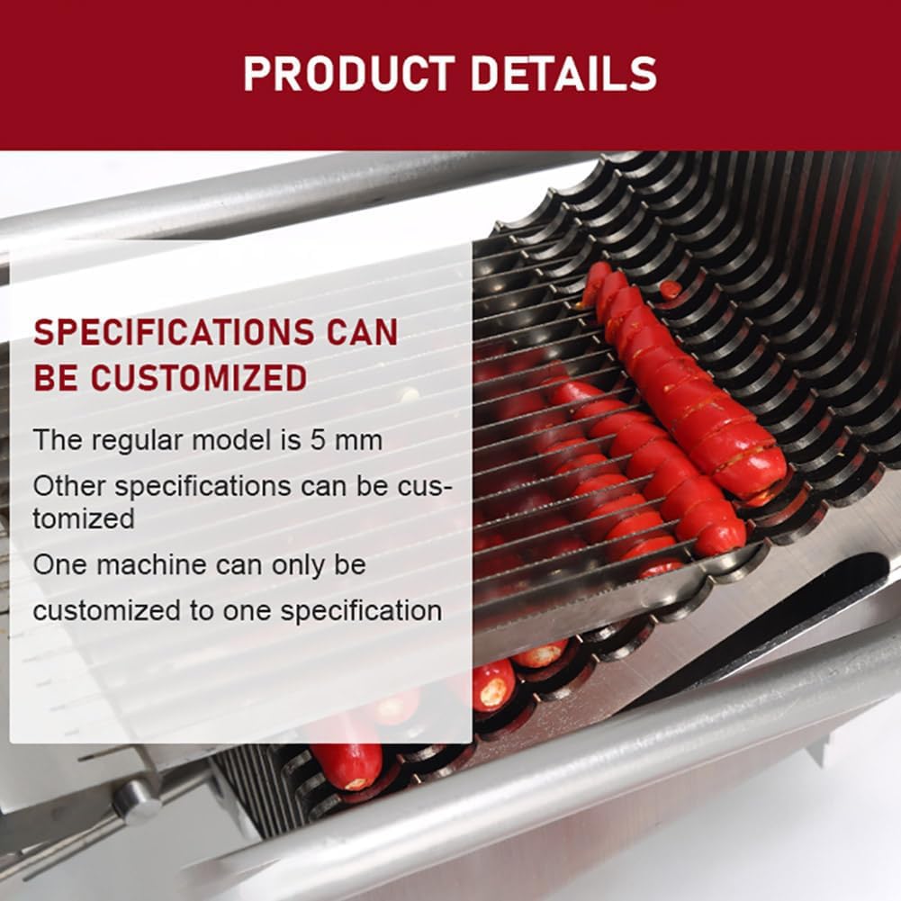 Manual Red Chili Chopper, Household Chili Cutting Tool, with 240Mm Long Stainless Steel Blade, Vegetable Shredder.