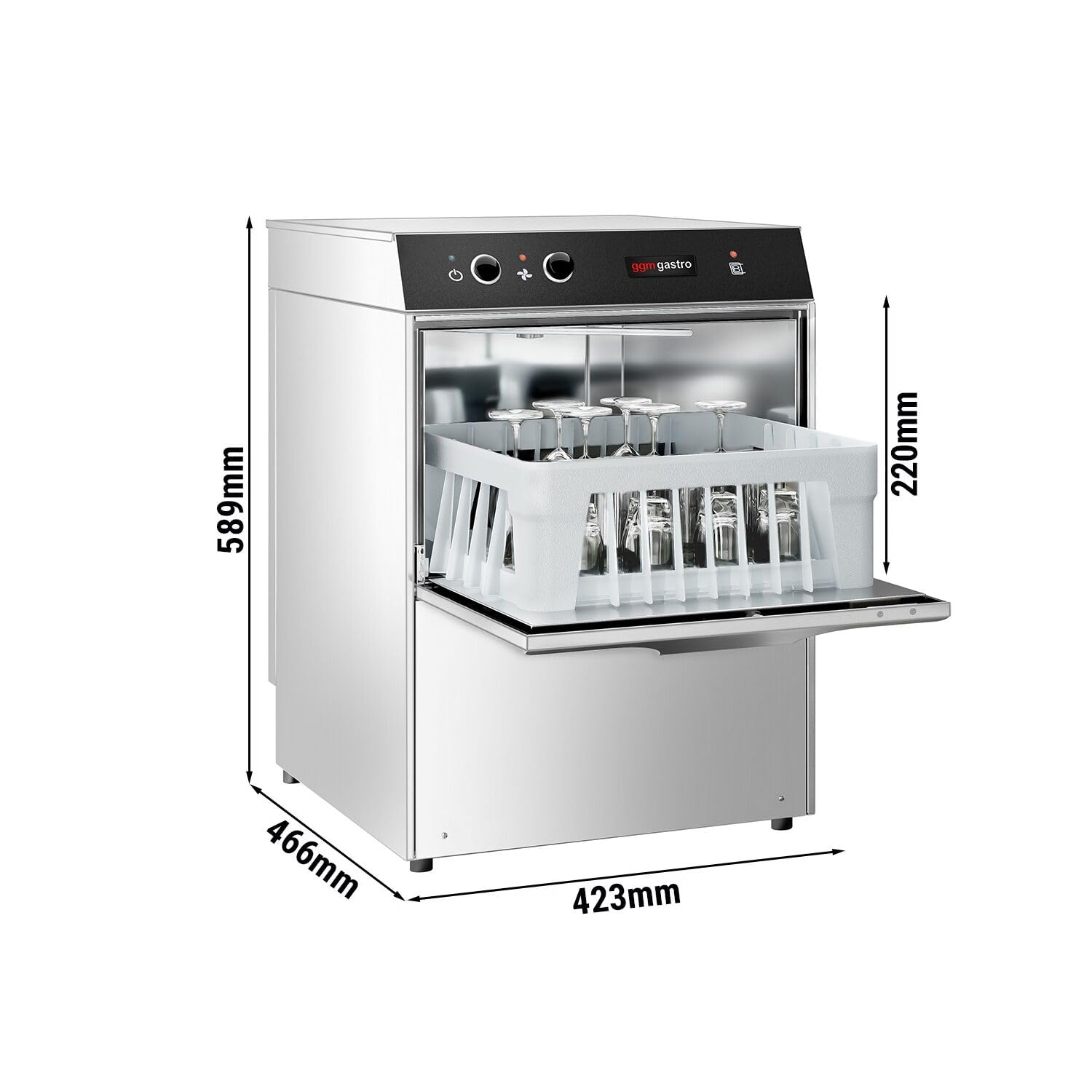 GGM Gastro Mini-Gläserspülmaschine 2,77 kW | doppelwandige Isolierung, gewerbliche Profi-Qualität, einfache Reinigung, langlebiges Doppelfiltersystem, hohe Effizienz