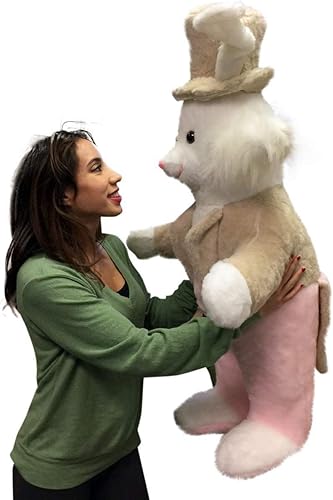 Big Plush Conejo de peluche gigante hecho en Estados Unidos, con esmoquin de 4 pies de alto, color rosa disponible en Yaxa Colombia