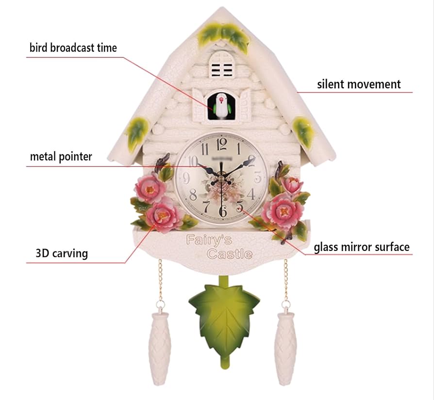 Amazon.co.jp: レトロな鳩時計壁掛け時計振り子時計ホームカフェ