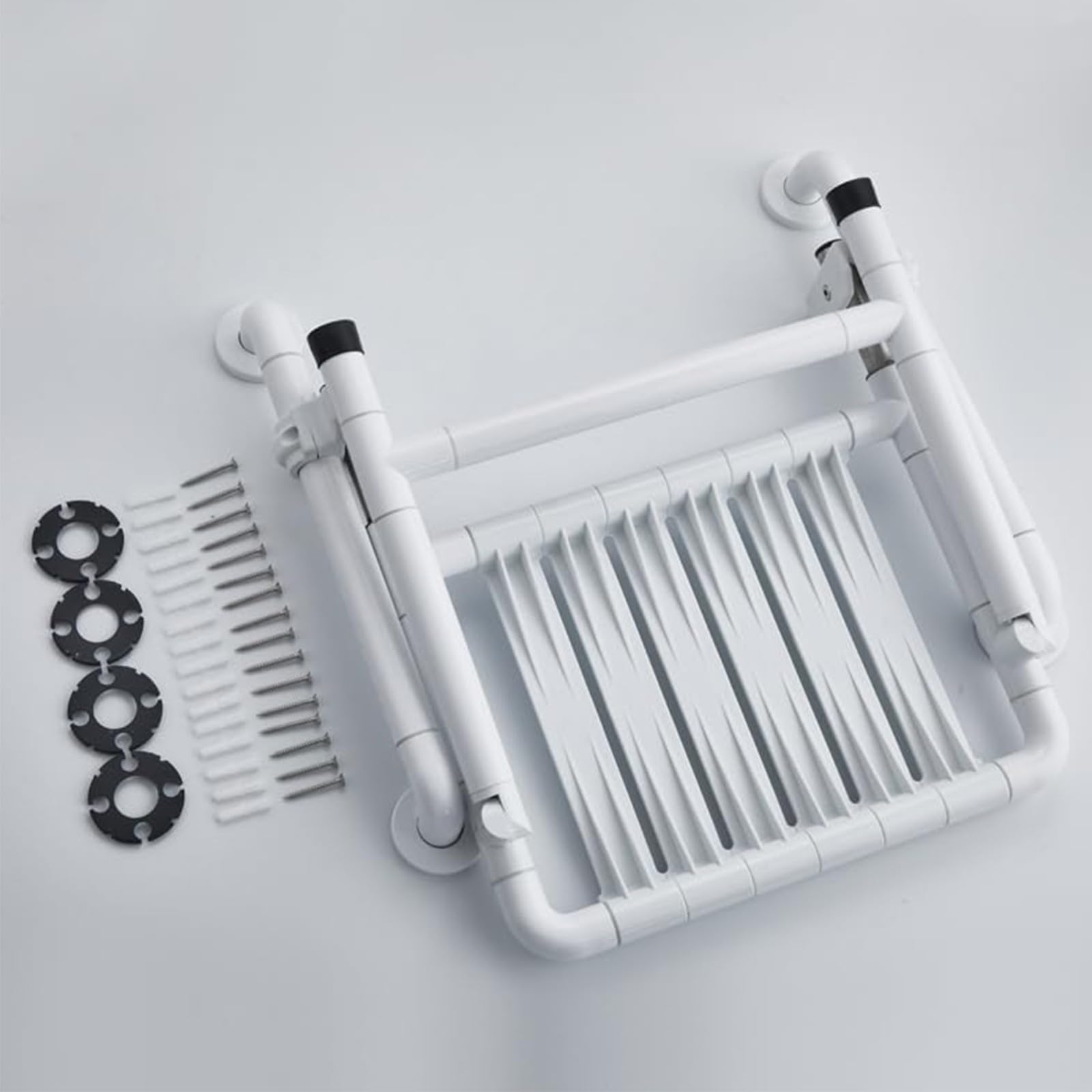Silla de Ducha Plegable,Asiento Ducha Plegable Pared Montada,Silla Abatible Ducha Montado en la Pared,Taburete de Baño para Personas Mayores y Discapacitadas,Carga Máxima De 100Kg