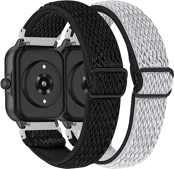 RuenTech 2 Pack Nylon Sport Bands Compatible with Togala P32, Adjustable Elastic Solo Loop Straps Replacement Wristbands for Togala P32 Accessories Women&Men
