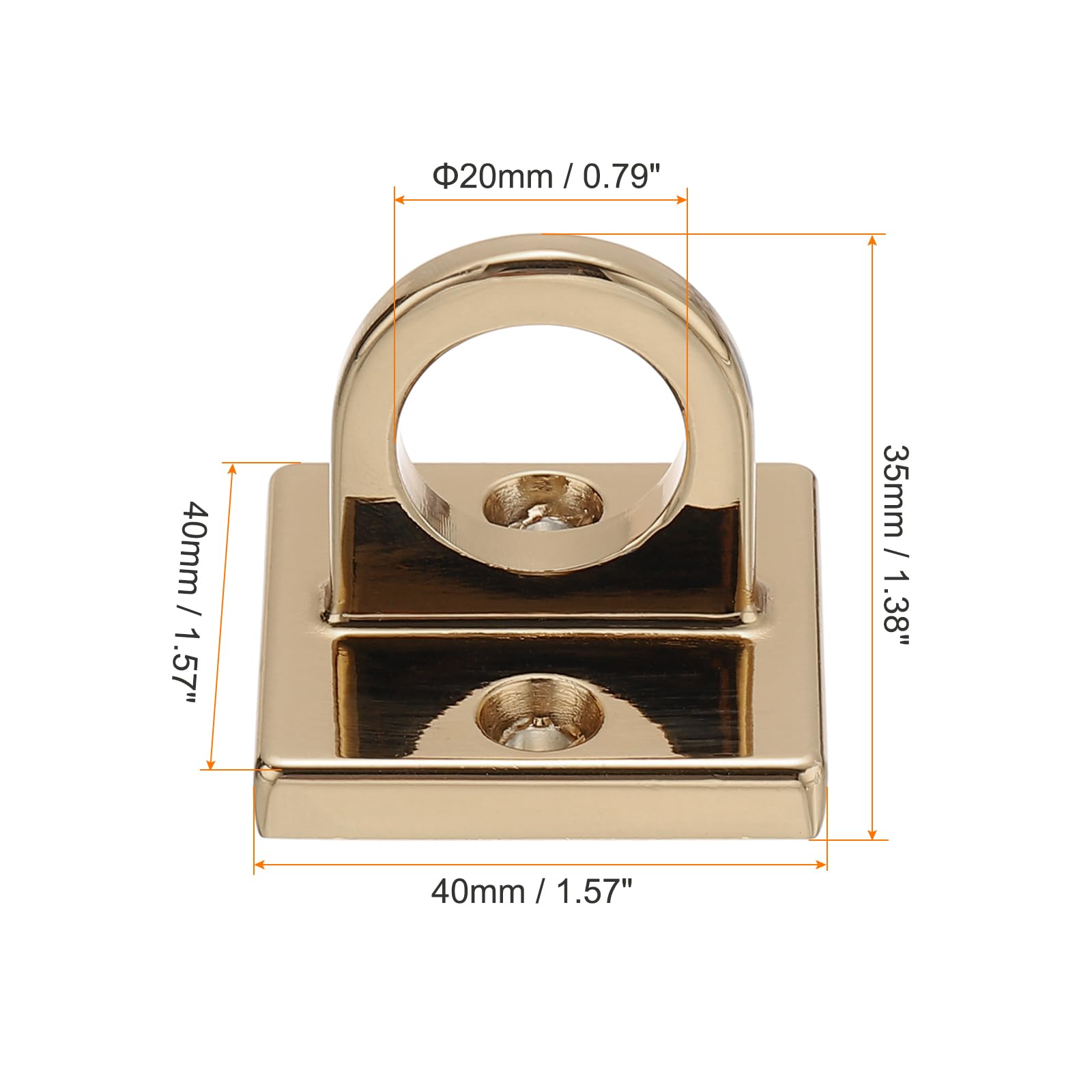 PATIKIL Pad Öse Platte U Haken 4 Packung Metall Decken Haken Wand Halterung Schlaufe mit Schrauben Hardware Ring Haken für Aufhängen von Seil An Warteschlange Absperrung Matt Golden
