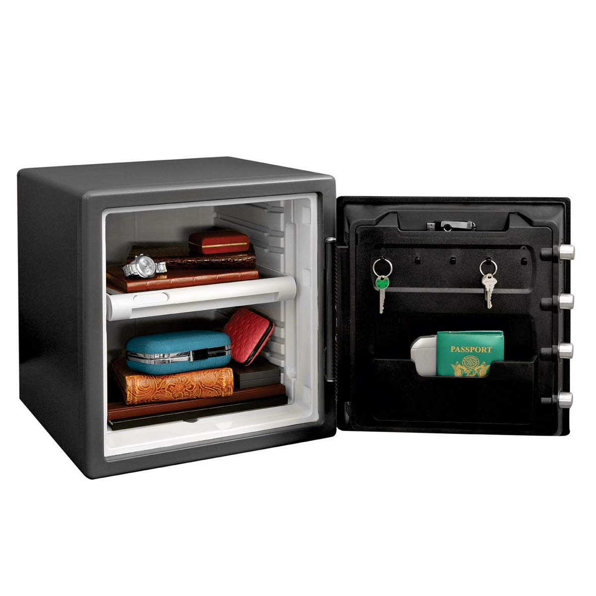 Master Lock Caja Fuerte de Seguridad, Ignifuga y Resistente al Agua, llave y Combinación Digital, Xlarge 33,6L - LTW123GTC
