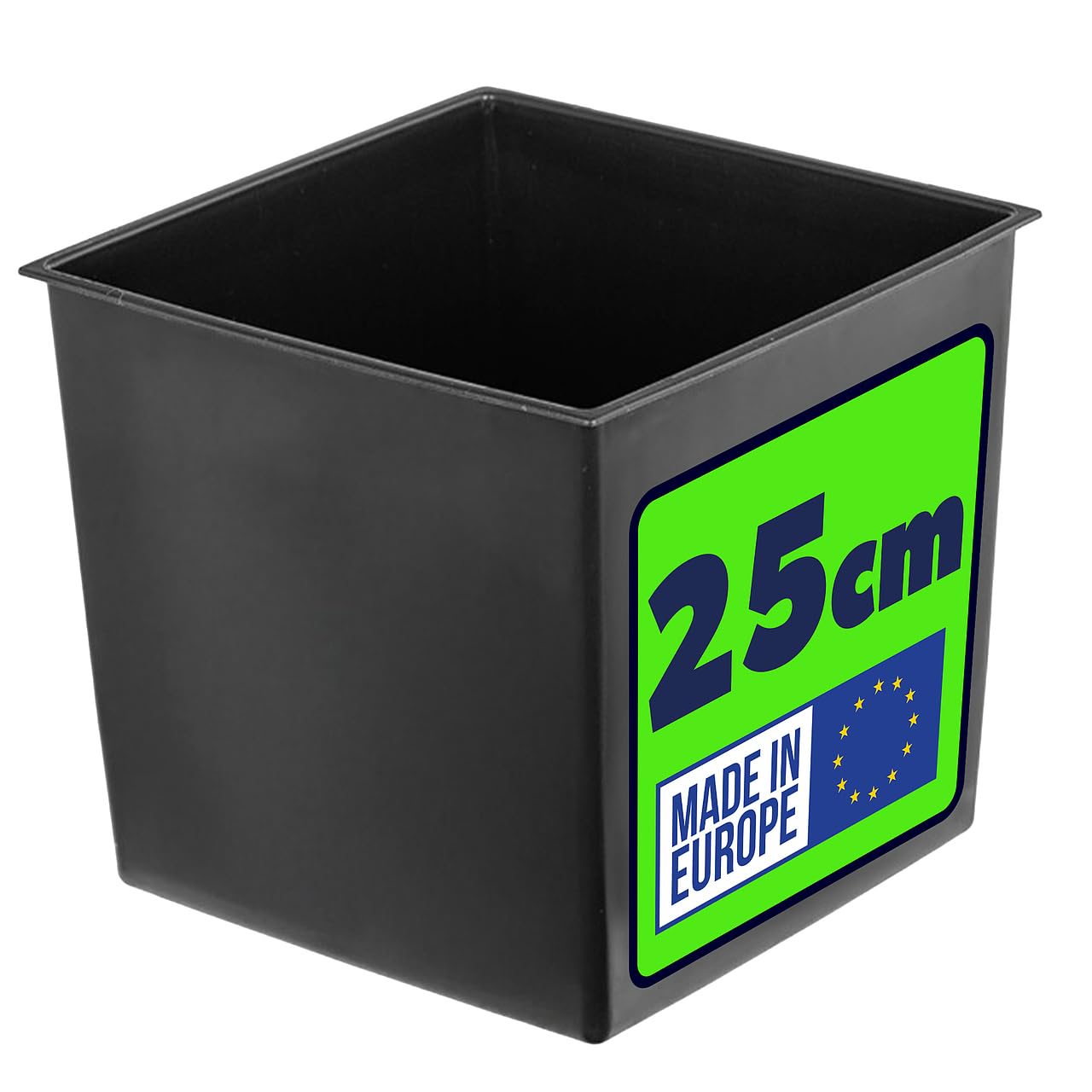 KADAX Einsatz 25cm für Pflanzkübel, schwarzer Pflanzeinsatz aus Kunststoff, Kunststoffeinsatz für Blumentöpfe & Blumenkübel, Pflanzkübeleinsatz eckig, Innentopf (24 x 23,5 cm)