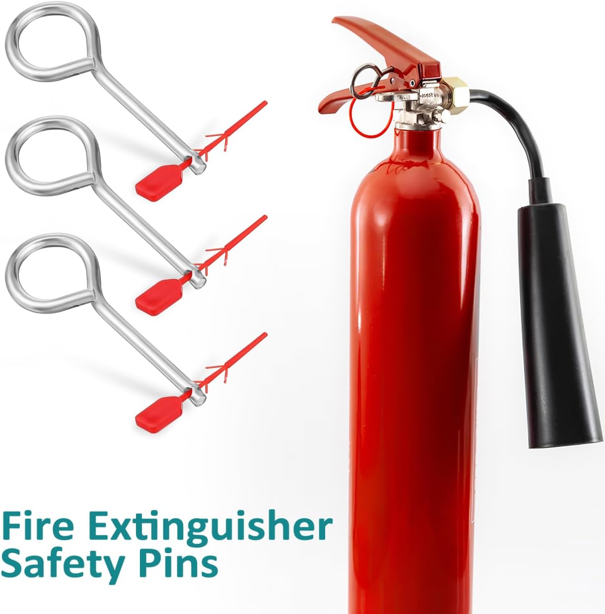 jojofuny 15 Sets Fire Extinguisher Locking Pins with Red Tamper Seals Plastic and Metal Safety Clips for Home Use Fire Extinguisher Safety Pull Pins