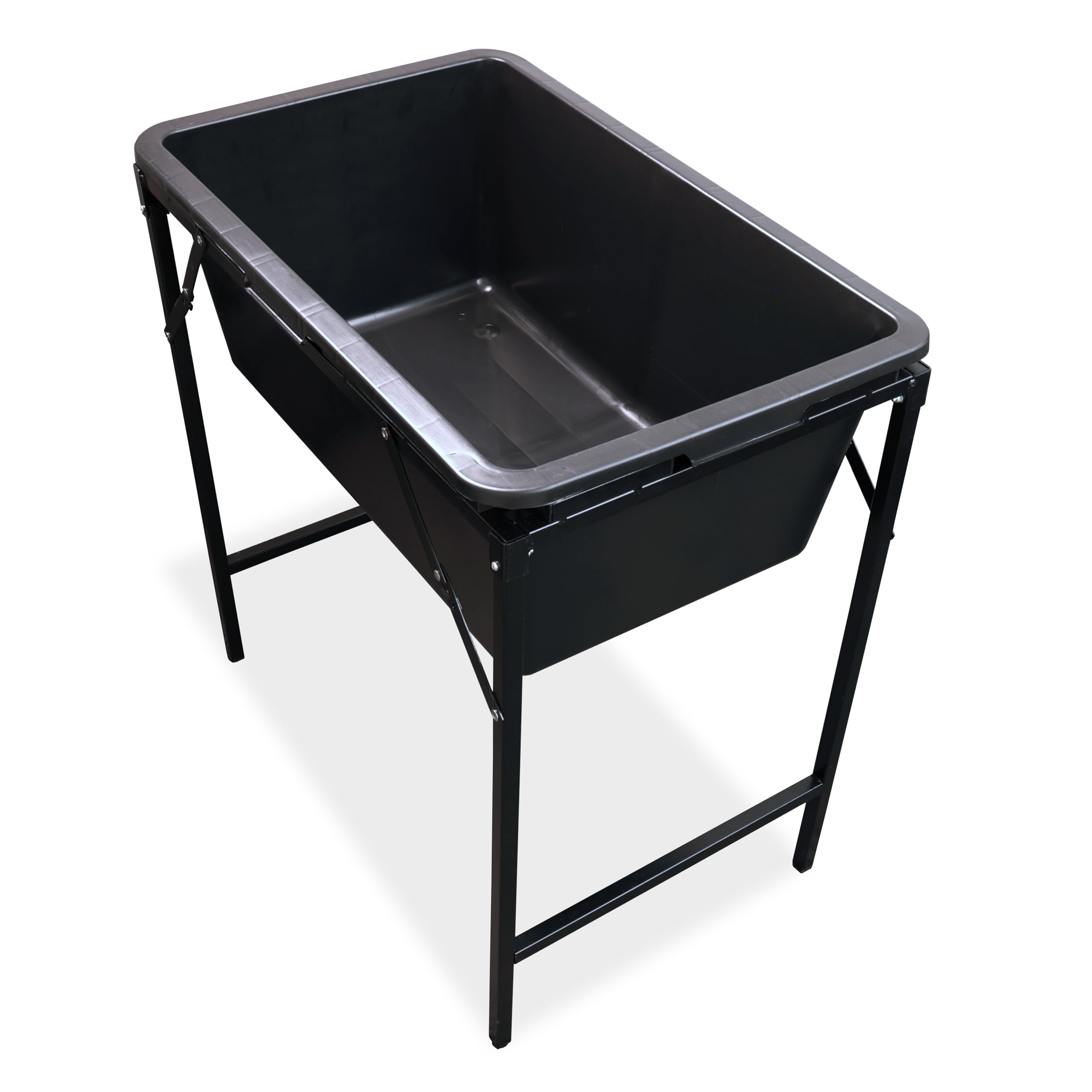 Vasca da bagno con supporto pieghevole in metallo, valvola di scarico per cani e gatti inclusa, portatile, piscina per animali domestici con rubinetto, piscina in plastica per cani, 4 misure