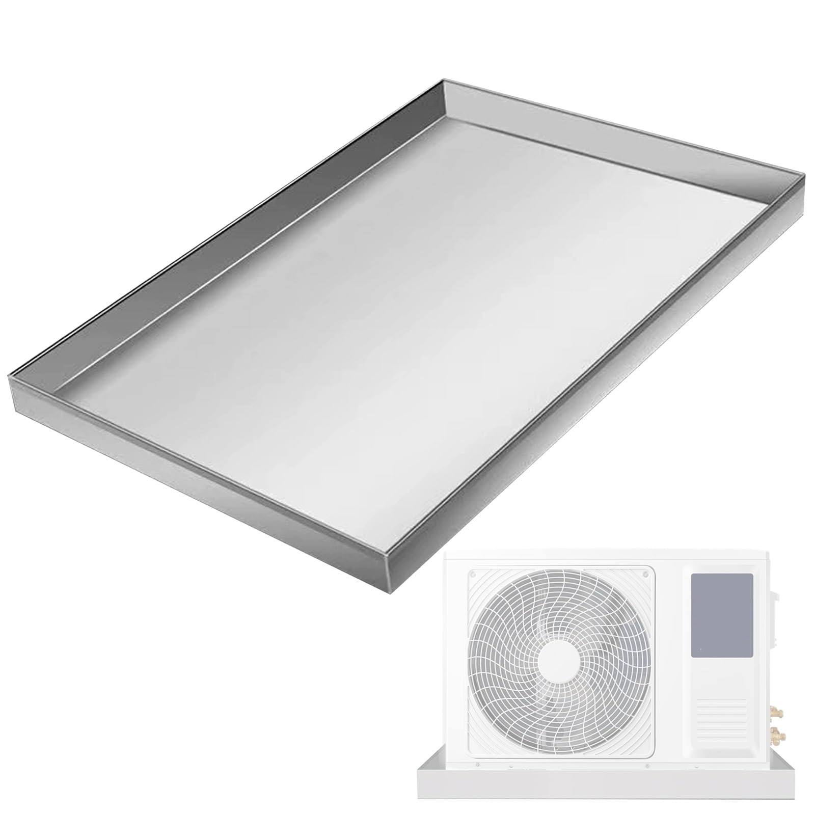 Bac de Vidange Bac Condensat Clim en Métal Portable et Universel pour Unités Intérieures et Extérieures Lave-Linge et Réfrigérateur(120x70cm/47x28in)