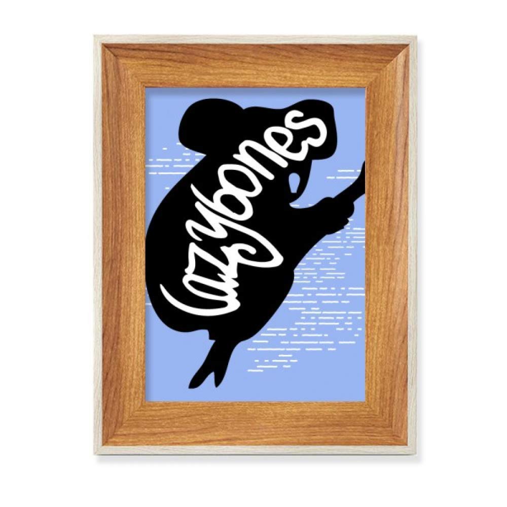 Silhouette noire des animaux cadre de photo en bois pour tableau art peinture bureau